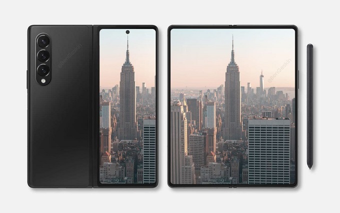 Ảnh render Galaxy Z Fold3